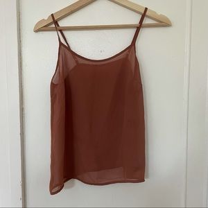Sheer burnt-orange cami in great condition